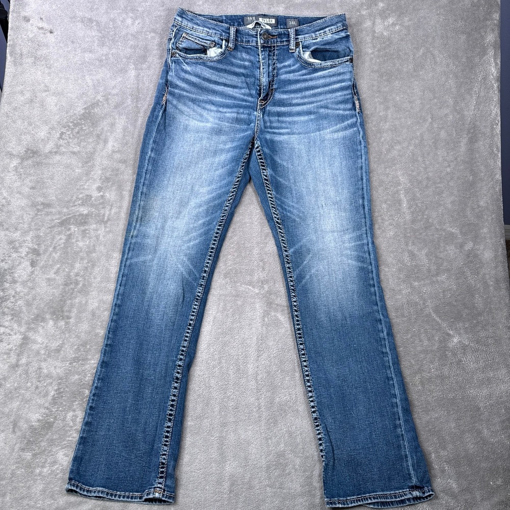 BKE Tyler Straight Leg Jeans Men 34L Blue Medium Wash Denim